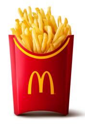 　日本マクドナルドが販売を再開する「マックフライポテト」のＬサイズ（同社提供）