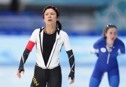 　女子１５００メートルのレースを終えた高木美帆＝北京（共同）