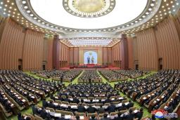 　６、７日に平壌で行われた最高人民会議（朝鮮中央通信＝共同）