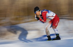 　男子スプリント・フリー予選　力走する山下陽暉＝張家口（共同）