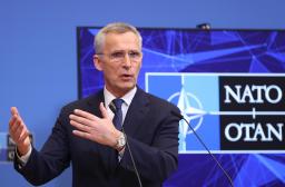 　北大西洋条約機構（ＮＡＴＯ）のストルテンベルグ事務総長＝６日、ブリュッセル（ゲッティ＝共同）