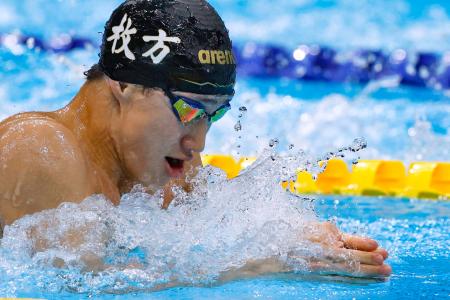 <p>　男子１００メートル平泳ぎで５８秒６７の日本新をマークして優勝した大橋信＝東京アクアティクスセンター</p>