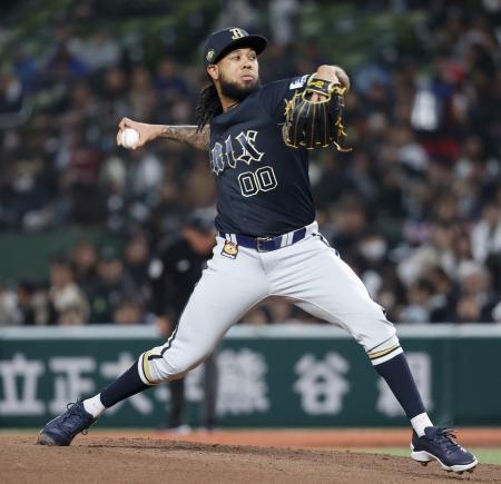 <p>　西武戦に先発したオリックスのエスピノーザ＝ベルーナドーム</p>