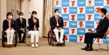 「千葉県民の応援励みに」　知事訪問、パリへ決意新た　メダル獲得パラバド３選手