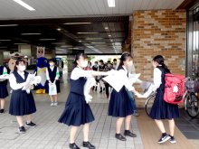 女子高校生らが痴漢撲滅啓発　ＪＲ茂原駅で