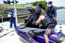水上バイク安全に利用して　夏のレジャーシーズン到来、夷隅川河口で指導・取り締まり　いすみ