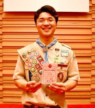 活動の楽しさ広めたい　ボーイスカウト最高位「富士章」受章　石田大輝さん（１９）　【ひと模様】