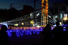 海の仲間冬の夜照らす　いすみ　大原駅前でイルミ