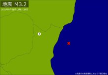 【速報】関東で地震　Ｍ３．２　震源は茨城県沖　地震が及んだ地域人口１万人