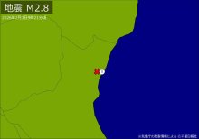関東で地震　Ｍ２．８　震源は茨城県北部　地震が及んだ地域人口１６万人