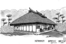 明るいかやぶき屋根　初夏の民家　絵・文　道塚元嘉　【民家の四季】