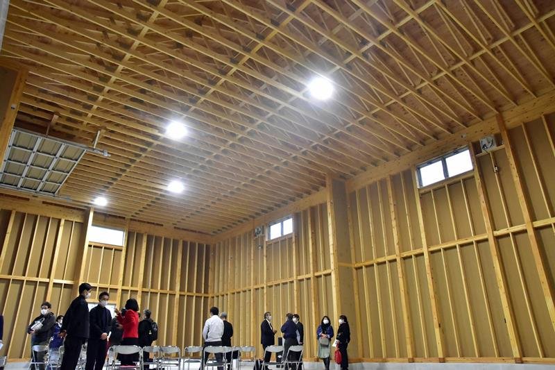 「ＬＩＤトラス」工法で建てられた木造倉庫＝大多喜町
