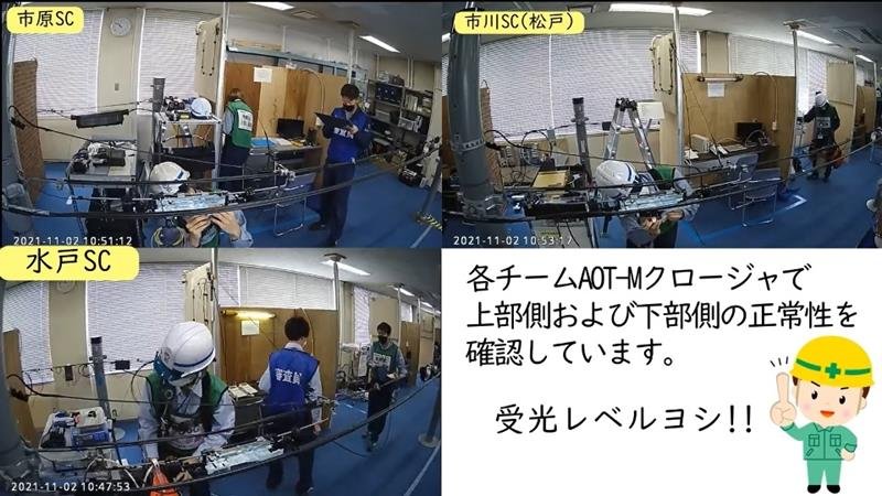 オンラインで配信されたアクセス系故障探索・修理競技の様子（ＮＴＴ東日本千葉事業所提供）
