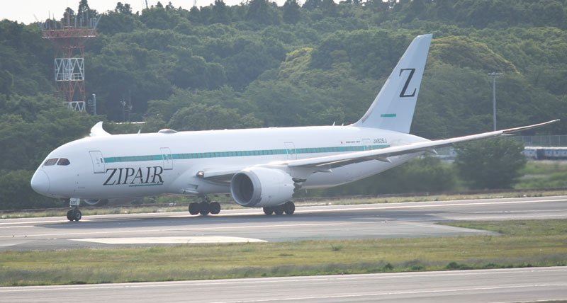 デザインが変わることが決まったジップエアの旅客機＝５月
