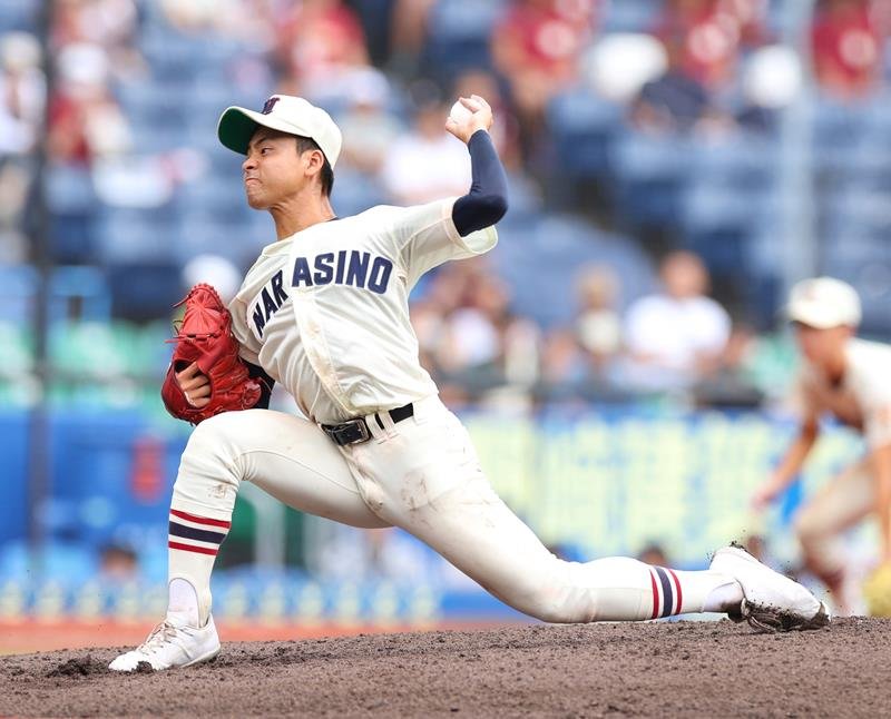 １失点で完投した習志野の湯浅
