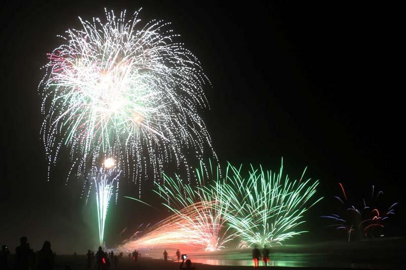 ２０１８年の花火大会の様子＝大網白里市