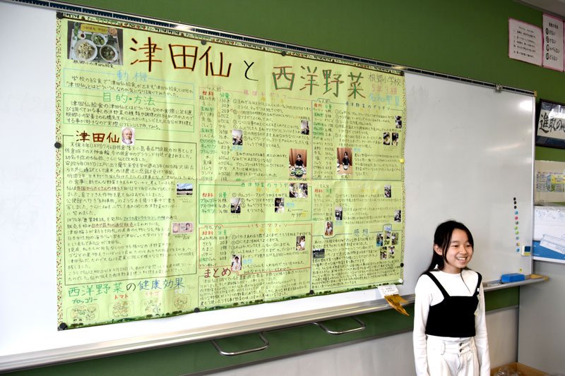 郷土の偉人、食べて知って　佐倉で「津田仙」給食　新５千円札の梅子の父　普及させた西洋野菜たっぷり