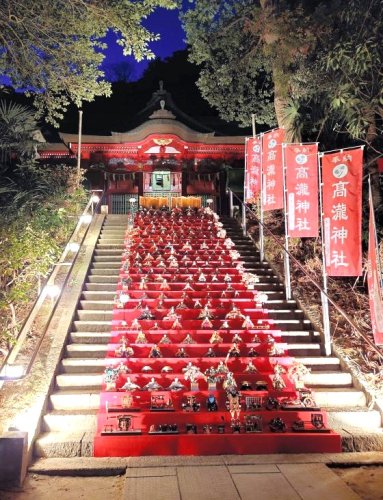 境内華やか４５０体　勝浦連携でひな祭り行事　市原・高瀧神社