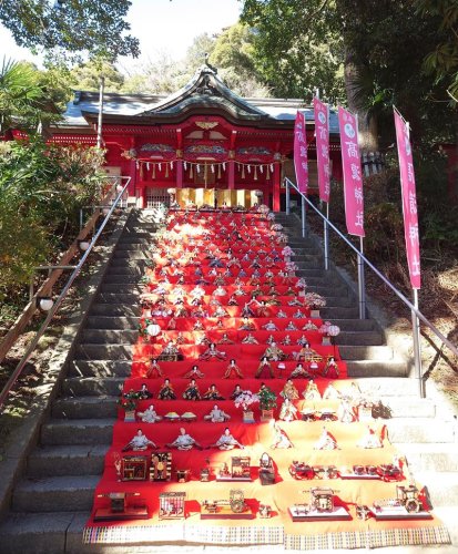 石段に４５０体ずらり　市原でもビッグひな祭り　２２日から初開催、元祖勝浦と連携