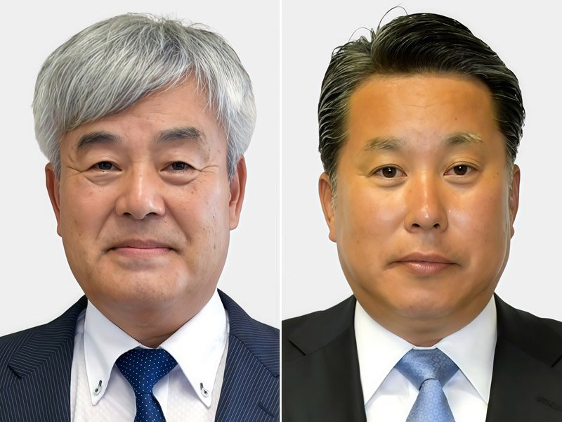 （左から届け出順）鈴木正吉氏、麻生孝之氏