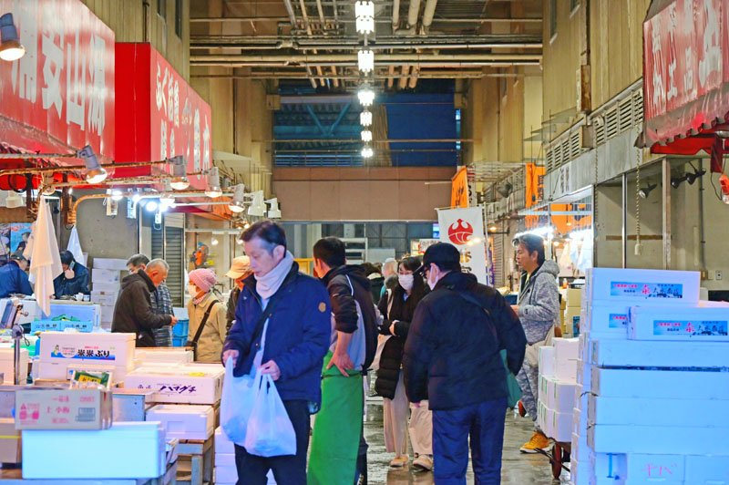 歳末感謝、水産物ずらり　卸売市場、市民開放で活気　千葉市　【師走スケッチ２０２５】