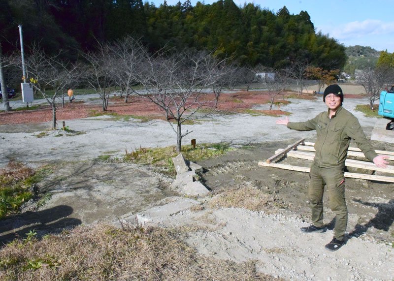 プレオープンした「月夜湖むつざわオートキャンプ場」＝睦沢町