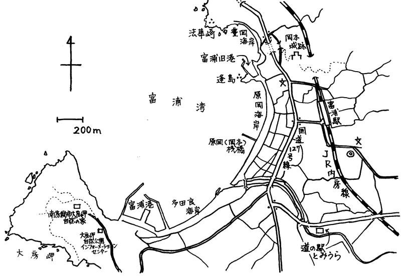 木製の原岡桟橋、景観人気　戦国時代伝える岡本城跡　富浦駅（ＪＲ内房線）　【駅から２ｋｍのおもしろ散歩　千葉地理学会】