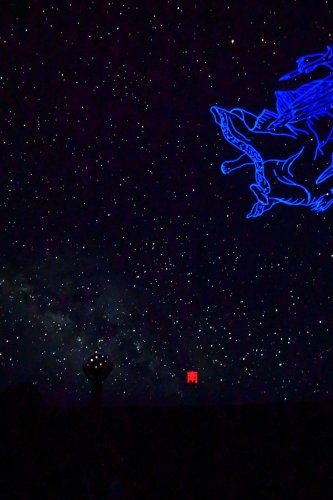 再現された９００年前の千葉市の星空＝５月３０日、千葉市中央区
