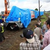 里山案内役の到着歓迎　市原、トロッコ列車納車