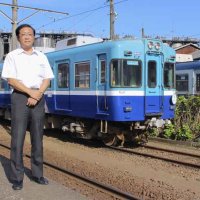 銚子電鉄の竹本勝紀社長＝８月、銚子市