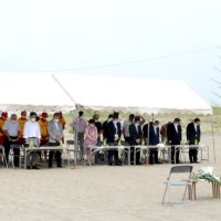 海開き式関係者ら安全祈願　山武で海水浴場開設前に