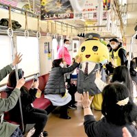 ふなっしー”ラストラン”イベントに３００人　新京成電鉄