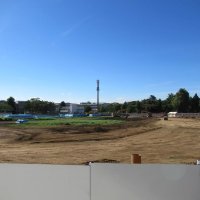 発掘調査を終え、再整備工事が始まる市営野球場
