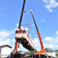 レトロ車両　キハ２８　つり上げ回転　いすみ鉄道国吉駅　“第二の人生”は運転体験線