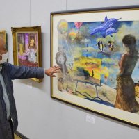 絵画７４点独創コラージュも　２２日まで　茂原　４団体が力作披露