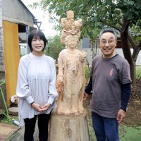 旭市へ鎮魂の観音像　完成後、仮設住宅跡に　流山の彫刻師、畠山さん制作