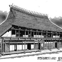 わら塚で日なたぼっこ　仲冬の民家　絵・文道塚元嘉　【民家の四季】