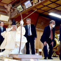 ４本放ち「中稲」命中　長生・一松神社　新年恒例お的神事