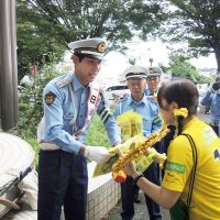 柏の守護神「事故も未然に」　野田署の一日署長、松本選手が呼びかけ