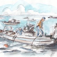 漁師、大野さんの雄姿　どっこい生きてる船橋港　【黒潮ものがたり　紀伊・房総】（３８）