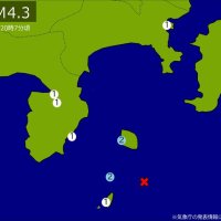 【速報】関東・中部で地震　Ｍ４．３　東京、神奈川、静岡で揺れ　震源は東京都新島・神津島近海　地震が及んだ地域人口２４万人