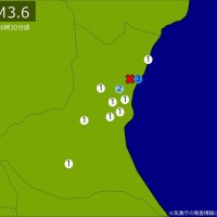 早朝に関東で地震　Ｍ３．６　最大震度３　震源は茨城県北部　地震が及んだ地域人口１００万人