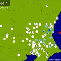 関東・東北で地震　Ｍ４．１　東京、埼玉、千葉、茨城、群馬などで揺れ　最大震度３　震源は茨城県沖　地震が及んだ地域人口７４０万人