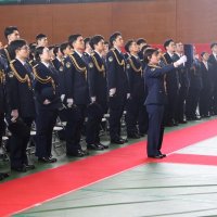 【写真多数あり】東金県警察学校で入校式　「公平忠誠に職務遂行」　初任科生４１１人、力強く宣誓