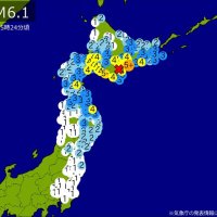 関東・東北・北海道で地震　Ｍ６．１　最大震度５強　震源は十勝地方南部　地震が及んだ地域人口１５４５万人