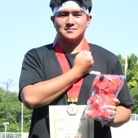 新記録は南関東で　木更津総合の中村　ハンマー投げ　陸上男子　千葉県高校総体